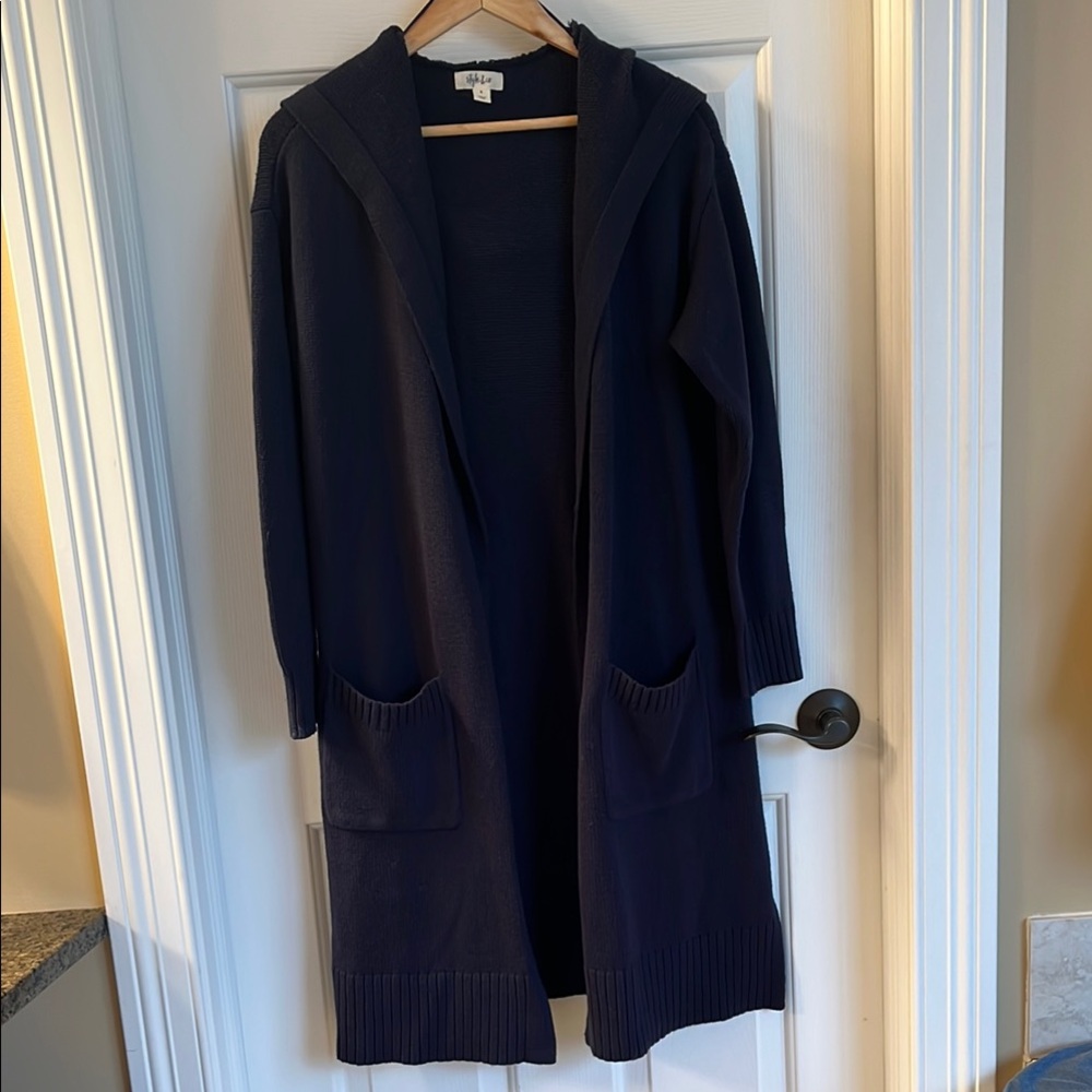 Women's Navy Hooded Sweater
